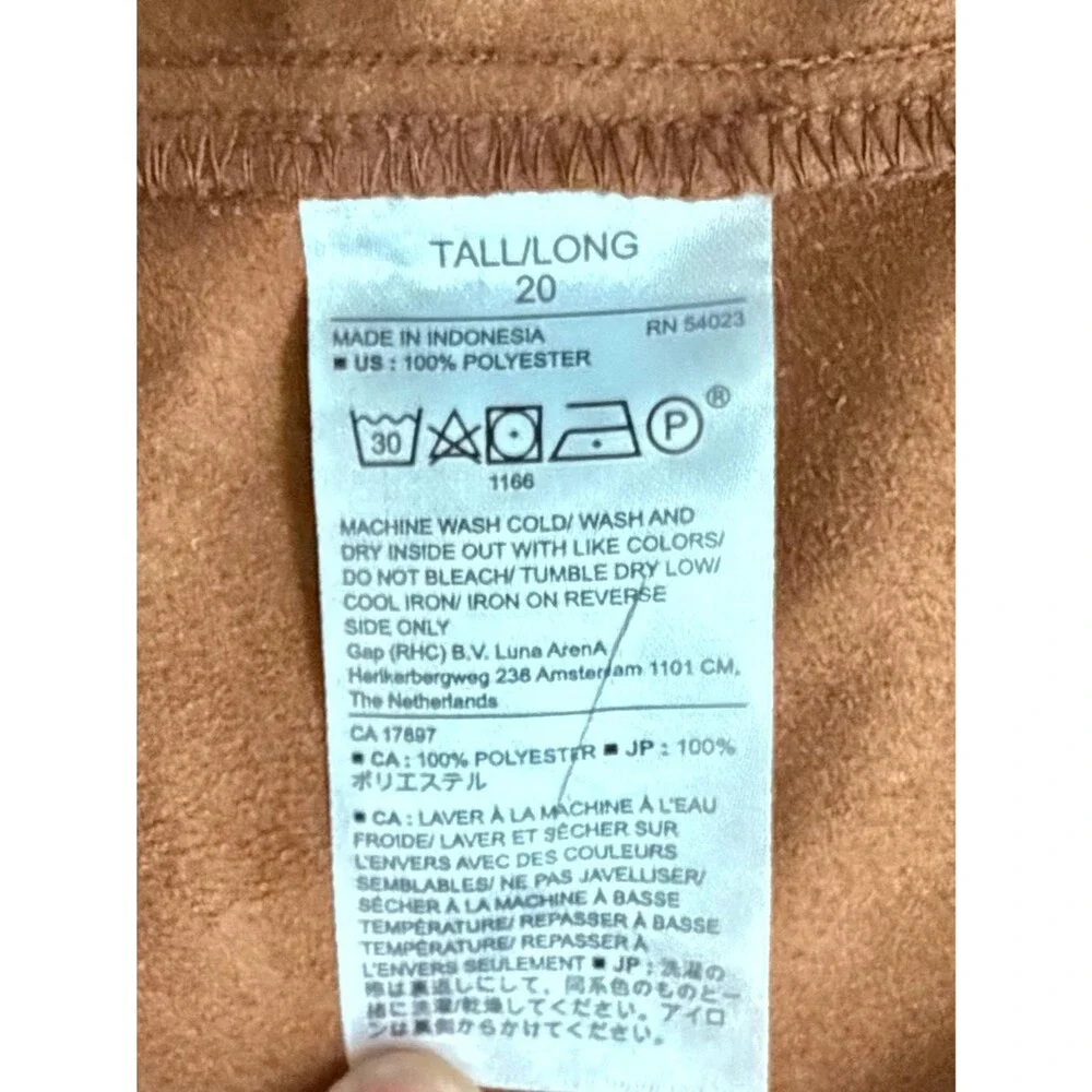Banana Republic Vegan Suede Button-Front Midi Skirt Cognac Brown Size 20 Tall